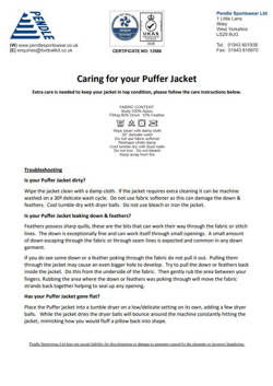 Care Instructions For Puffer Jacket