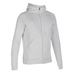 Zipped Football Hoodie Light Grey