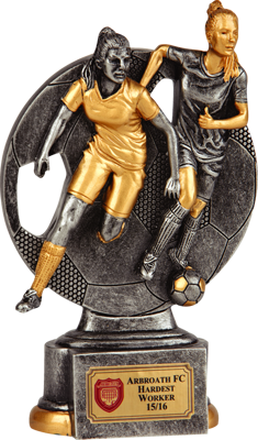 Rival Players Female Football Trophy, ideal for a fair play award